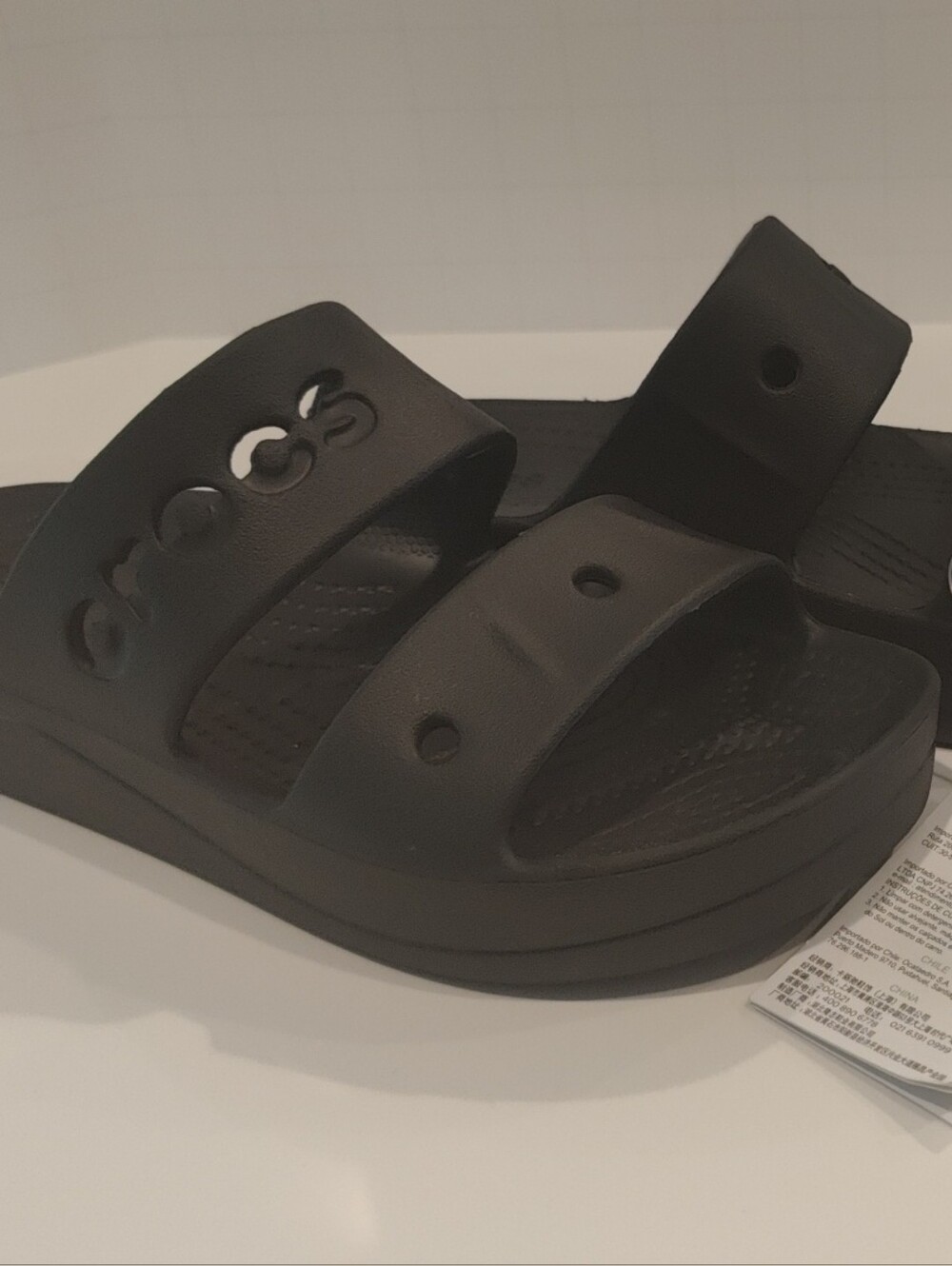 CROCS Black Dual-Strap Slide Sandals
